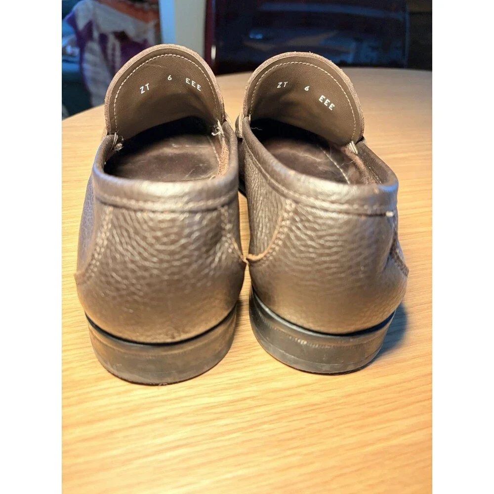 Salvatore Ferraro Men’s Brown Pebbled Leather Loafers Size 6 EEE Italy